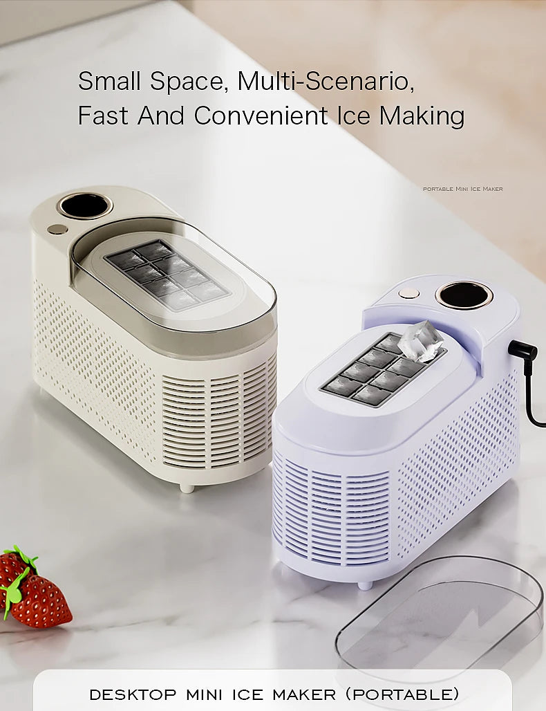 Portable Small Ice Maker Mini Convenient Home Dormitory Office Camping Car Cube Ice Automatic Ice Making Box ice machine 220V