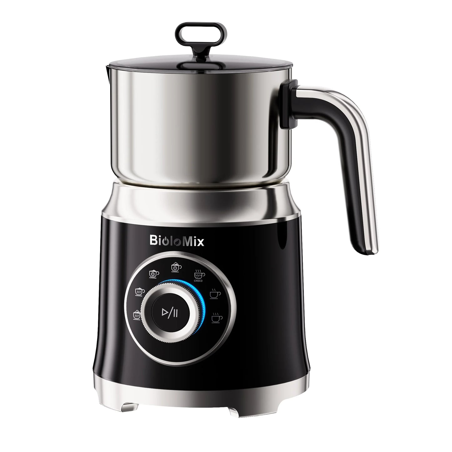 BioloMix 7-in-1 Steamer Detachab Electric Milk Frother Automatic Hot/Cold Foam Maker for Coffee, Hot Chocolate Dishwasher Safe