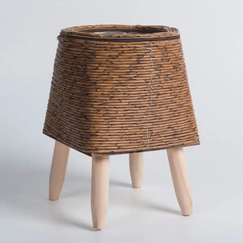 Fashion Rattan Woven Flower Pot Creative Flower Planters With Removable Legs Durable Hand Wove Plant Stand
