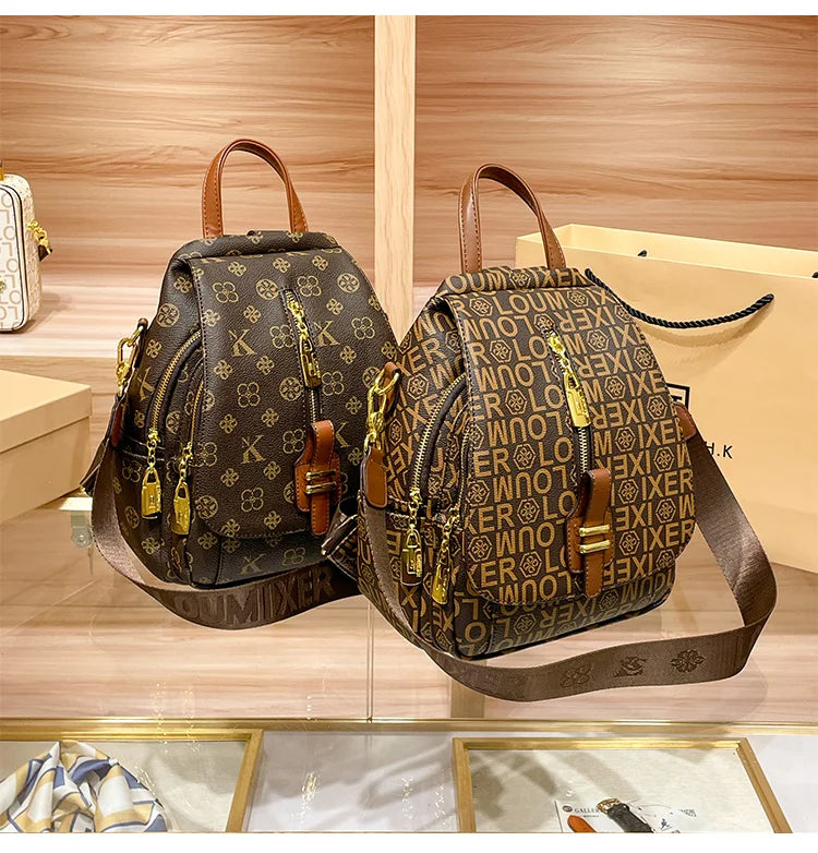 Women’s Fashion Leather Backpack Travel Ready Stylish and durable design, perfect for everyday use, school, or travel.