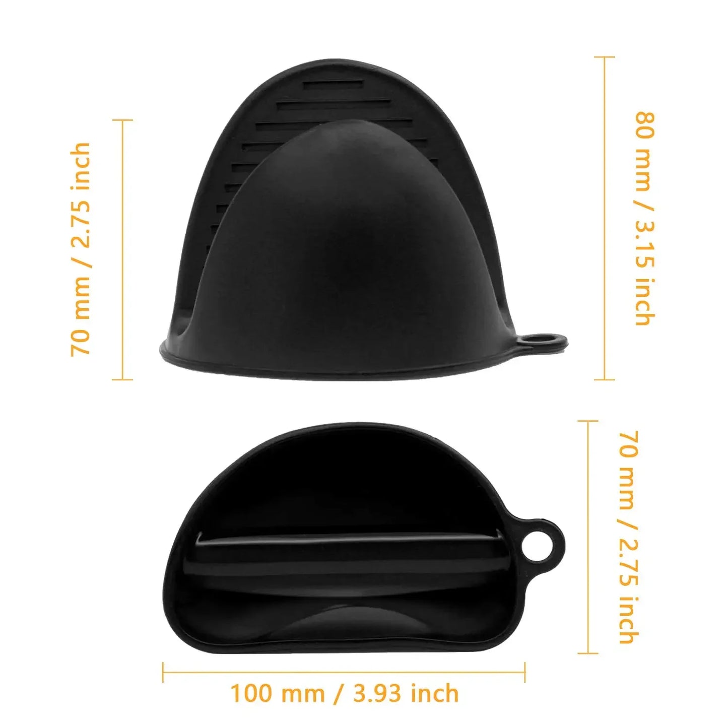 2pcs Mini Oven Gloves Silicone Heat Resistant Cooking Gloves Insulated Non-slip Gloves Clip Pot Rack Cooking Oven Gloves