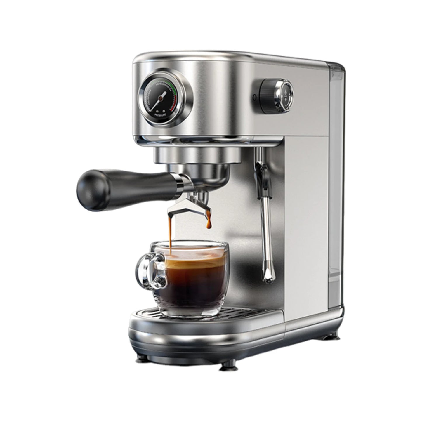1.3L Coffee Machine Professional Coffee Maker 20 Bar Pressure Stainless Steel Semi Automatic with Digital Display Adjustable