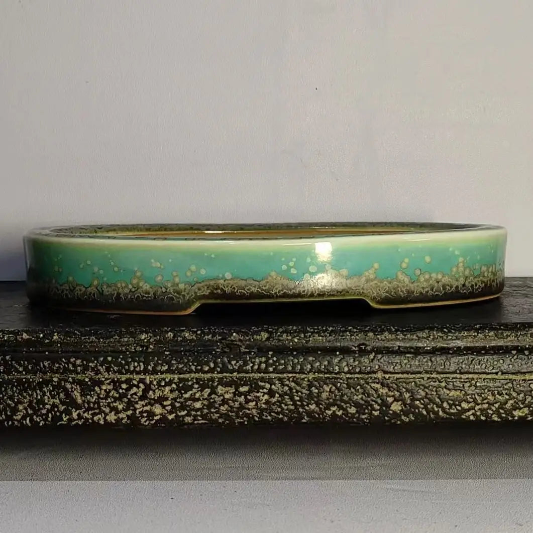 High Quality Mini Oval Glazed Bonsai Pot