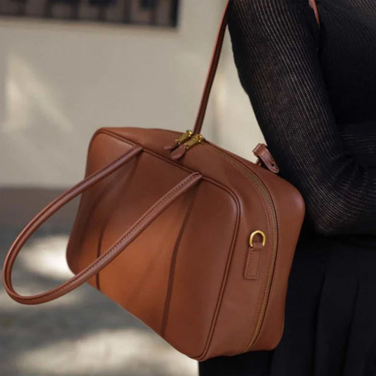 Luxury Genuine Leather Women’s Shoulder Bag Designer-style crossbody made from premium cowhide. Available in black, brown, and coffee colors with a spacious, elegant design for everyday use.