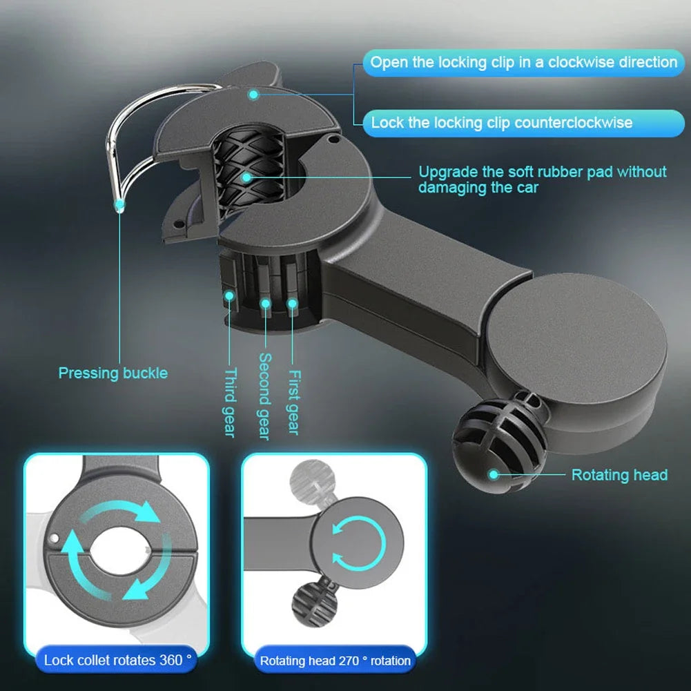 Car Seat Back Cooling Fan USB Charge Dual Head Fan 360 Degree Rotation Auto Headrest Ventilation Fan Neck Cooler Car Interior