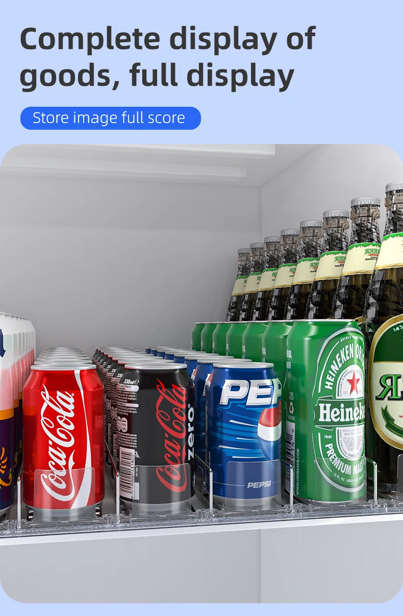 Beverage Spring Pusher Glide for Fridge Automatic Drink Propeller Bottle Rack Cans Organizer Refrigerator Drink Dispenser Shelf