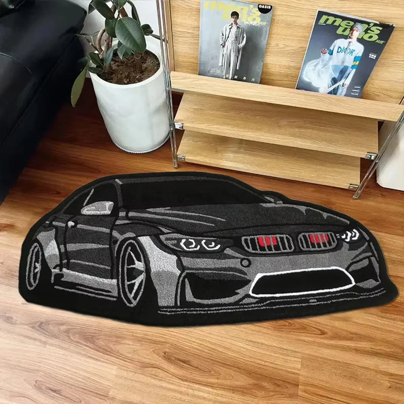 Bedroom Carpet Boys Room Decoration Rug Car Shape Floor Mat Car Lover Gifts for Boy Home Decor Bedside Mats Soft Fluff Shaggy
