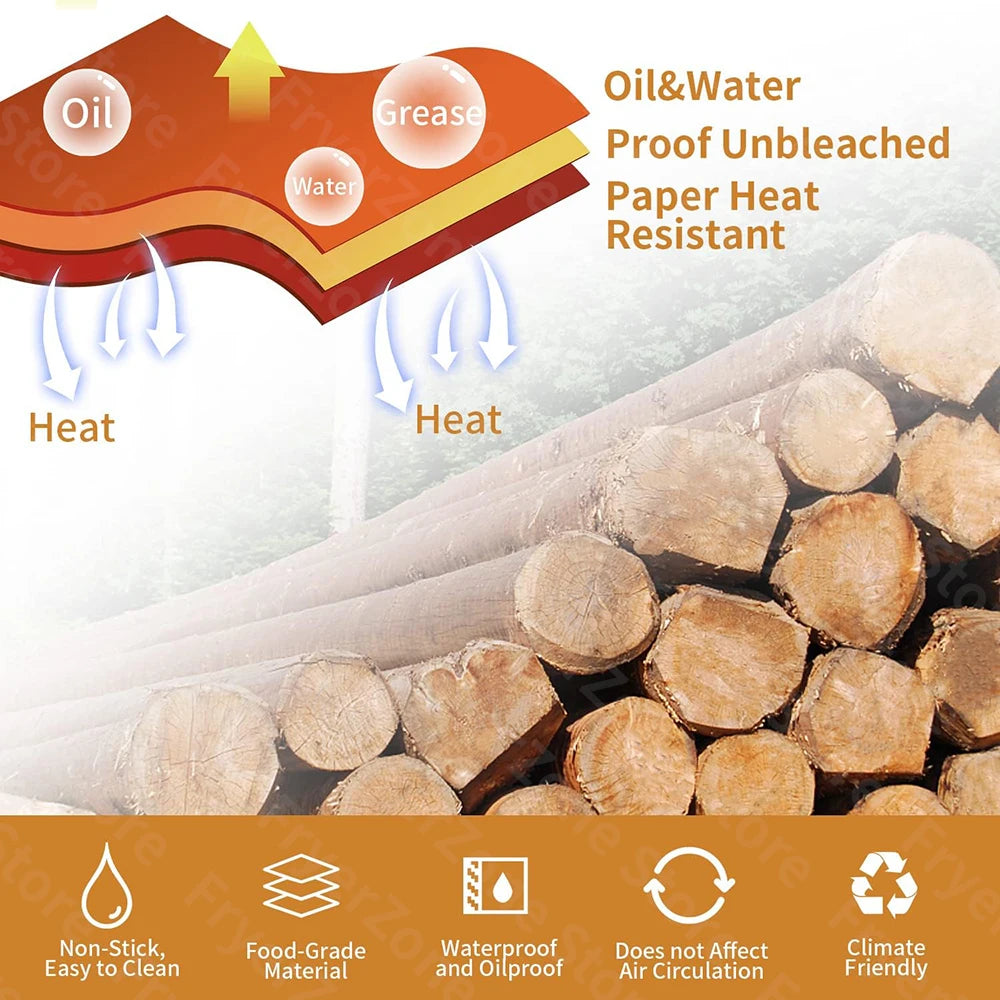 Parchment Paper Liner for Ninja Foodi XL Smart FG551 6-in-1 Indoor Grill Accessories Air Fryer Liner Reusable Heat Resistant Mat