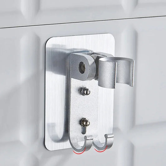 Support with Suction Cups Bathrooms and Self-adhesive Shower Head Rod Bar Handle Holders Bracket Adjustable Support Accessories