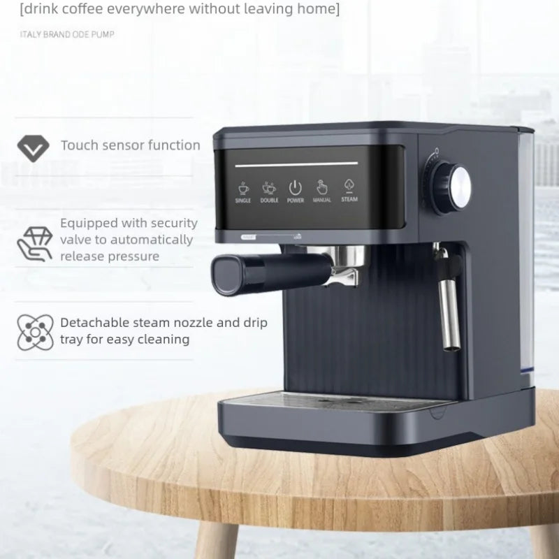 Semi-automatic Italian Espresso Coffee Machine Home Office Coffee Maker Milk Foam Frothing Coffee Machine