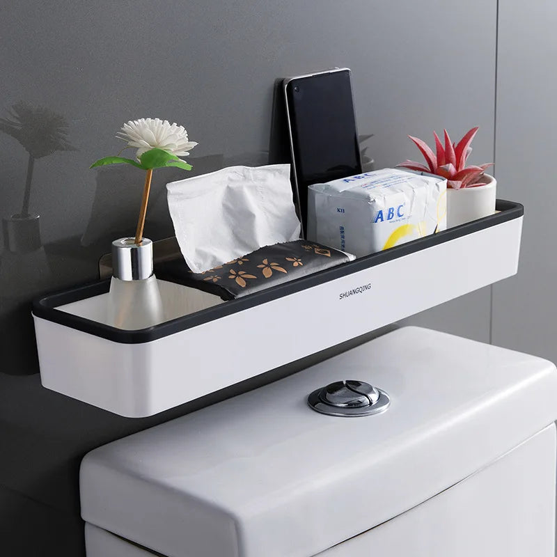 Wall Hanging Toilet Bathroom Storage Cabinet Rack Punch Free Multifunctional Artifact Above Toilet Rack Shelf Organizer