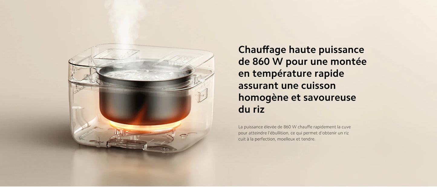 [Official] Xiaomi Multifunctional Rice Cooker 4L ultra-fast cooking Rice in 30 minutes, high heating power of 860 W, 10 menus functions, 24-hour programming