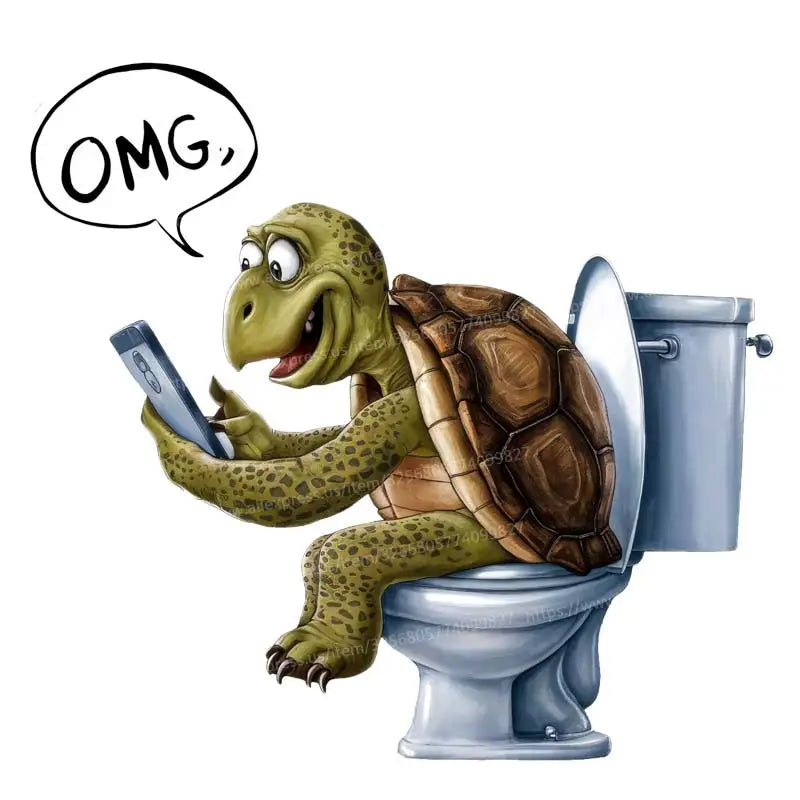 Funny Toilet Lid Stickers – Squirrels, Penguins & Raccoons Cute cartoon animals “sitting” on the toilet  instant bathroom humor! Waterproof, easy-peel decals for lid, cover or tank. Great for home, guest bath, or funny gifts. Wholesale available