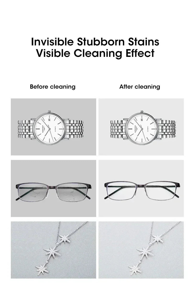 500ML Ultrasonic Household Cleaning Machine High Frequency Vibration Multifunctional Tool Deep Clean for Glasses Jewelry Watch