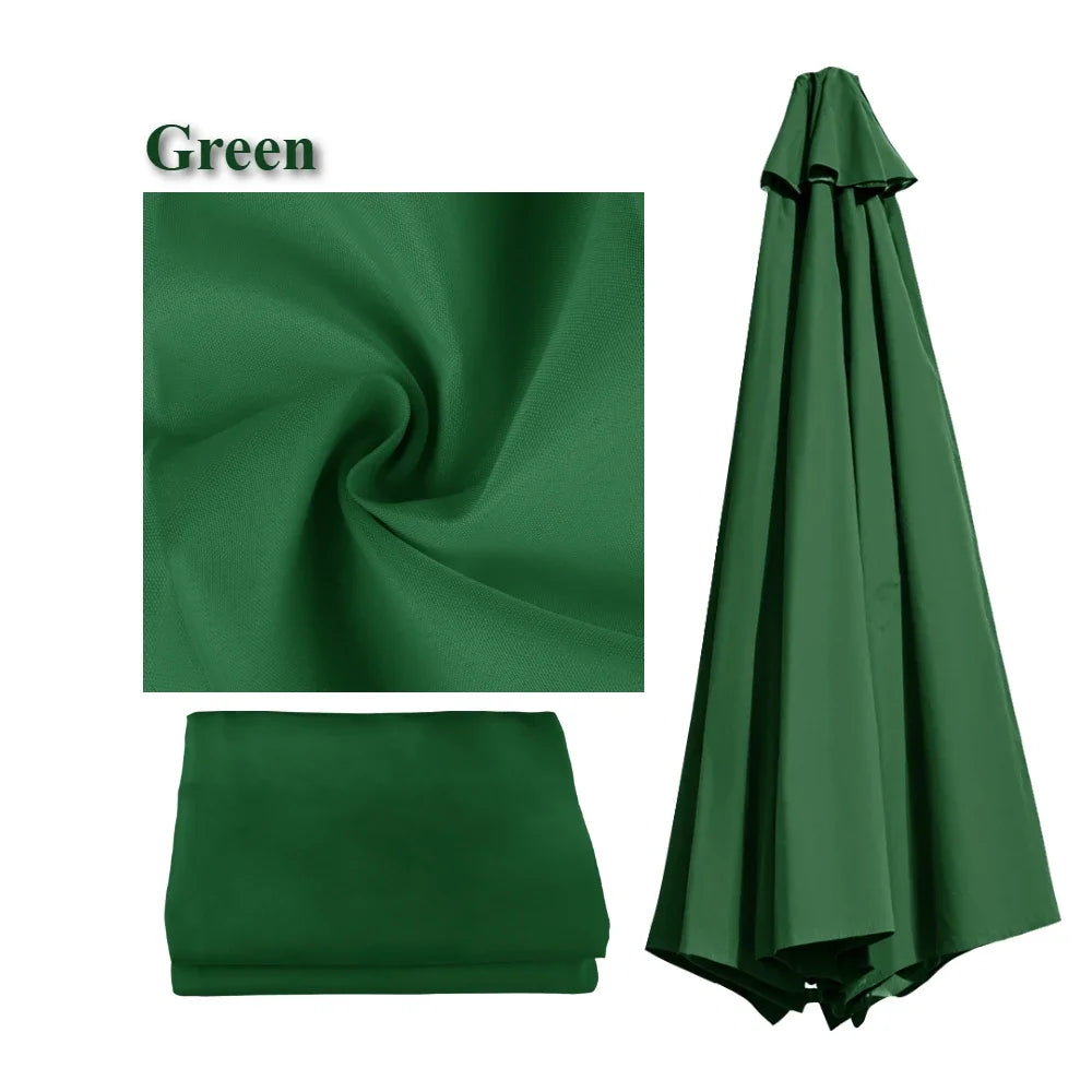 Replaceable Parasol Top Cloth Garden Outdoor Patio Canopy Umbrella Cover Sunshade Garden Canopy UV Protection 2m/2.5m/2.7m/3m