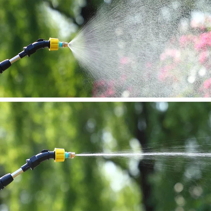 Electric Water Sprayer Rechargeable Telescopic Handle Battery Powered Sprayer Wand 7.4V 3/5/8M Hose with 3 Mist Nozzles
