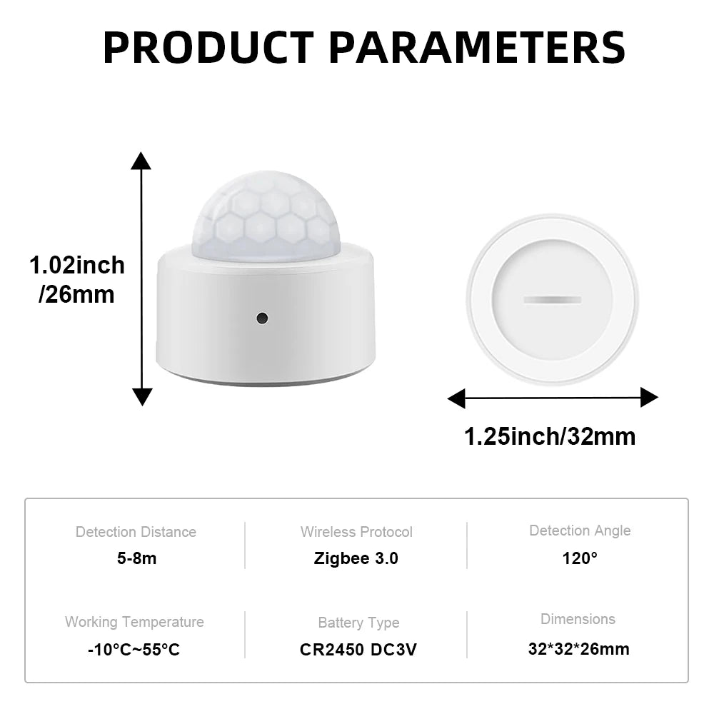 Zigbee Motion Sensors Smart Tuya Human Body Sensor Body Movement PIR ZigBee Motion Wireless Connection Smart Home Security Alarm