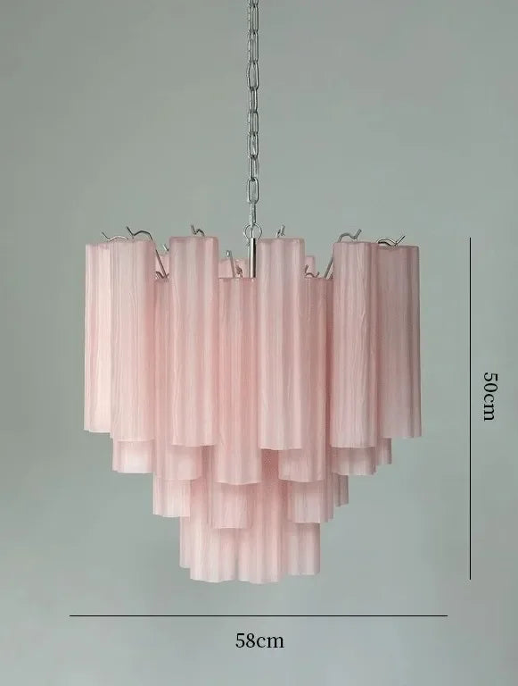 Art Deco Stained Glass Tube Chandelier – Luxury Ceiling Pendant Light Elegant lighting fixture perfect for kitchen islands, dining rooms, or any upscale interior space. Adds a touch of sophistication and style.