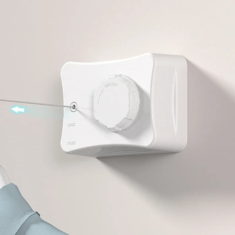Retractable Clothes Line Dryer Home Laundry Hanger Punch-free 20kg Load-bearing Telescopic Steel Wire Clothesline Wire Rope Rack