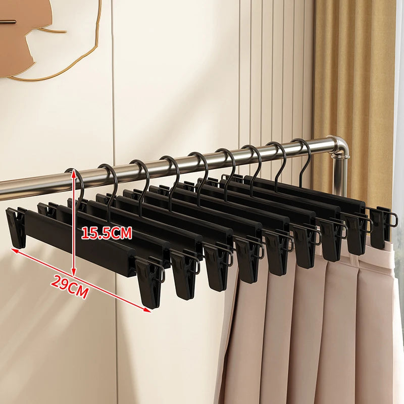 5PCS Pants Hangers with strong seamless Clips Adjustable clamp Rack Skirt Hangers Non-Slip Trousers Hanger Jeans Clothes Hangers