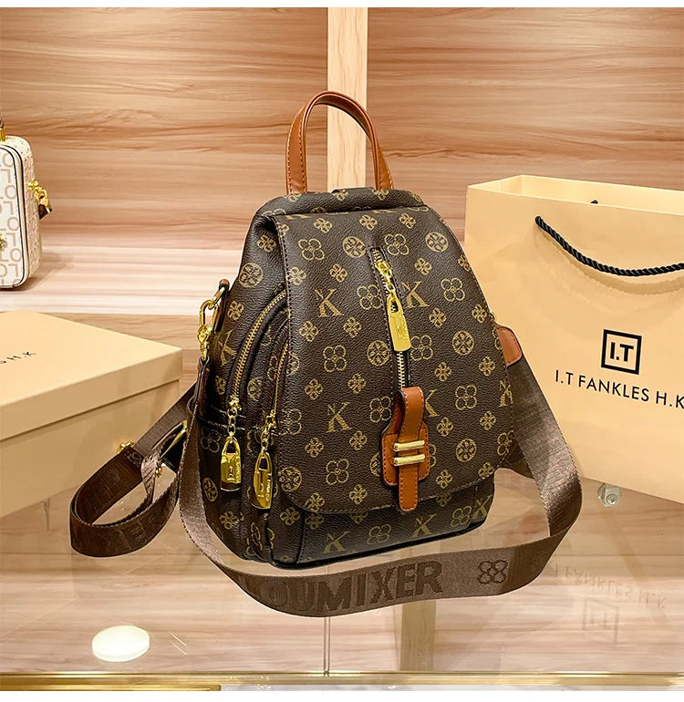 Women’s Fashion Leather Backpack Travel Ready Stylish and durable design, perfect for everyday use, school, or travel.
