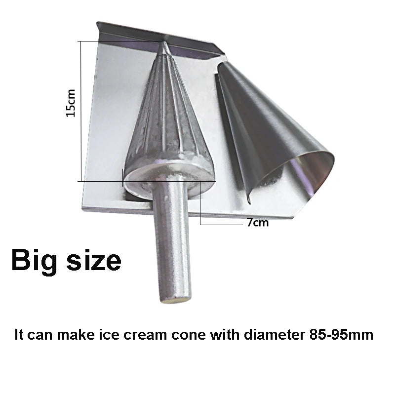 Small / Big Ice Cream Cone Maker Crispy Waffle Cone Gelato Cone Mold Ice Cream Cone Making Machine