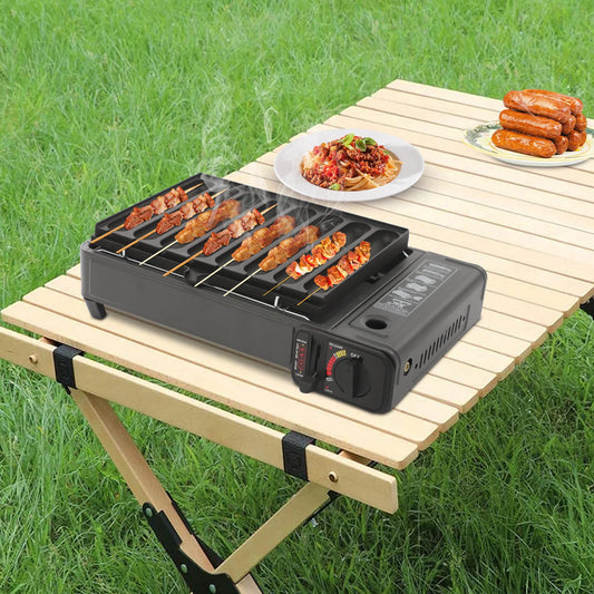 Black Portable Camping Gas Stove High Safety Outdoor Use