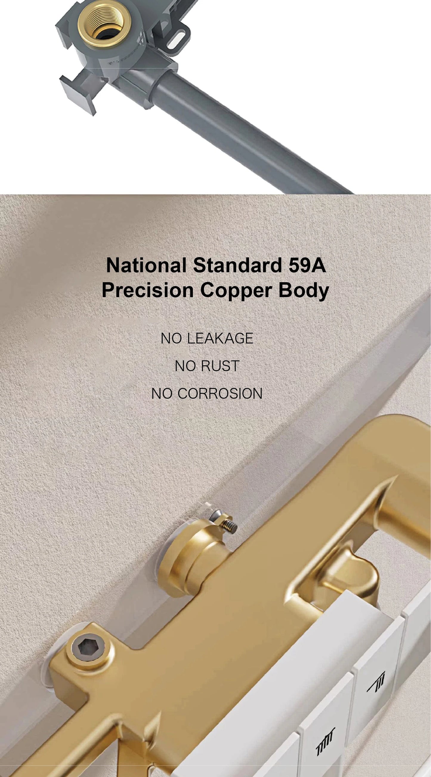Luxury Ceiling Thermostatic Shower System Black Brass 3 Function Built In Wall Cold Hot Water Waterfall Outlet Bathroom Faucet