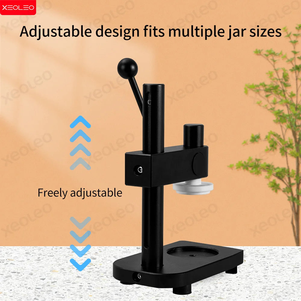XEOLEO Commercial Manual Press Can Sealer Machine Milk Tea Drink 55mm PET Can Capping Machine Kitchen Tools Height-adjustable