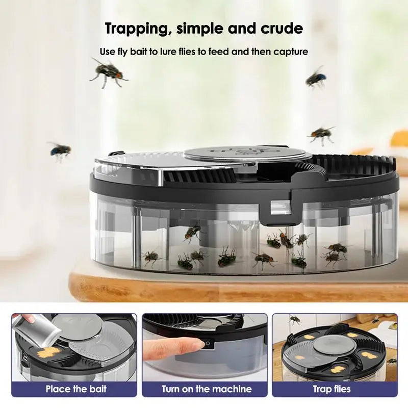 Automatic Fly Catcher Electric Fly Trap Catcher Device Indoor Rechargeable Rotating Repel Tool Household Flying Control For Gnat