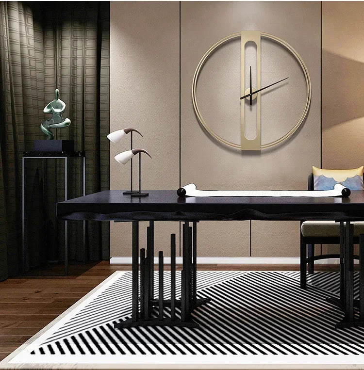 Nordic Light luxury creative decoration clock simple and fashionable living room clock Iron mute wall clock modern design decor