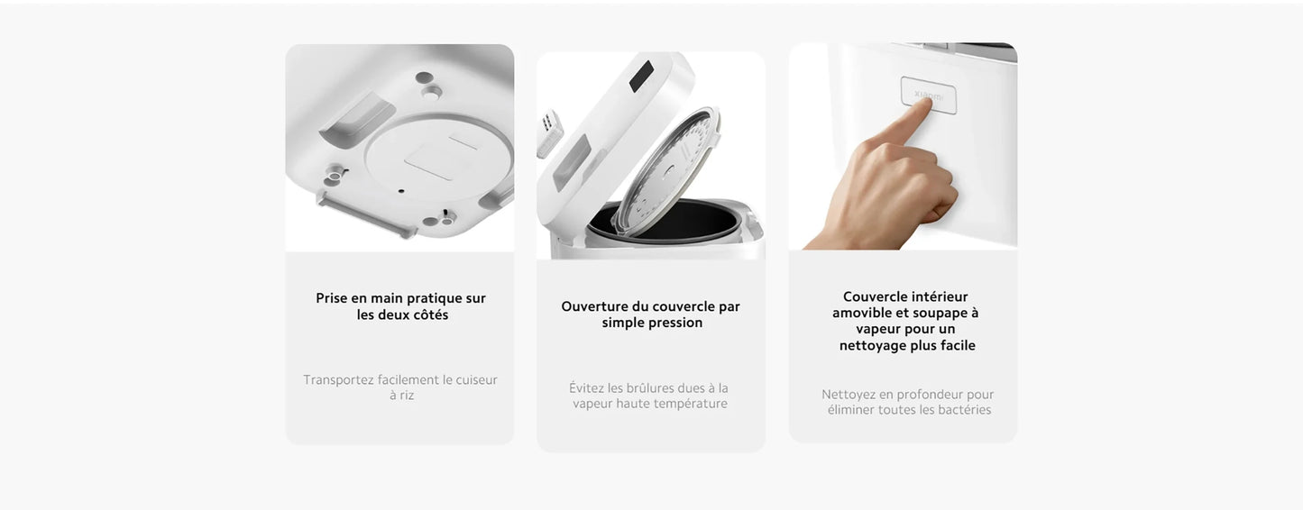 [Official] Xiaomi Multifunctional Rice Cooker 4L ultra-fast cooking Rice in 30 minutes, high heating power of 860 W, 10 menus functions, 24-hour programming
