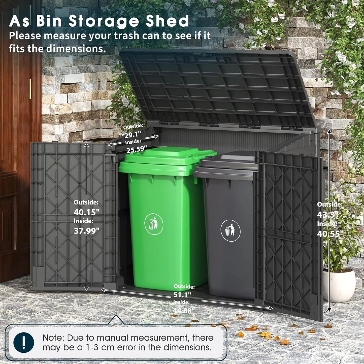 36 Cu Ft Lockable Waterproof Resin Outdoor Storage Cabinet Shed for Backyard Patio, Customized