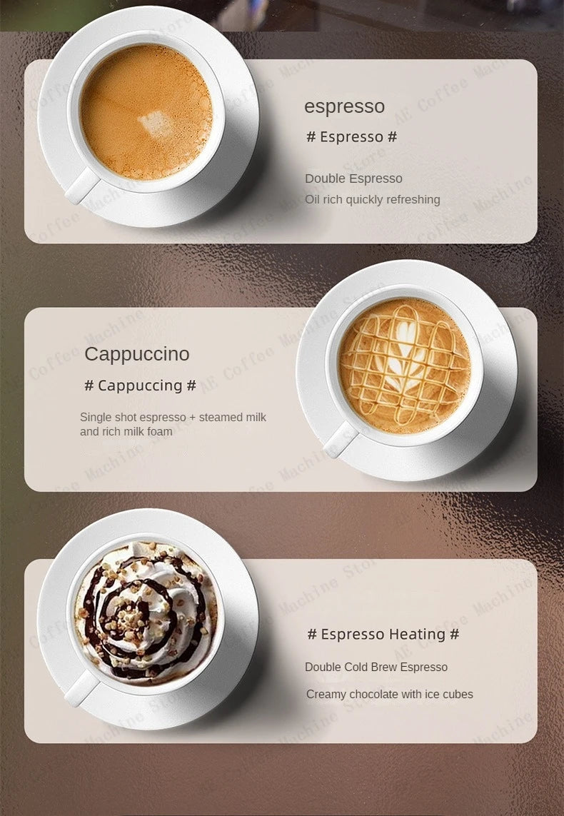 Semi-automatic Grinding and Extraction Espresso Machine, Steam milk espresso coffee machine, Can Extract Cold/hot Coffee