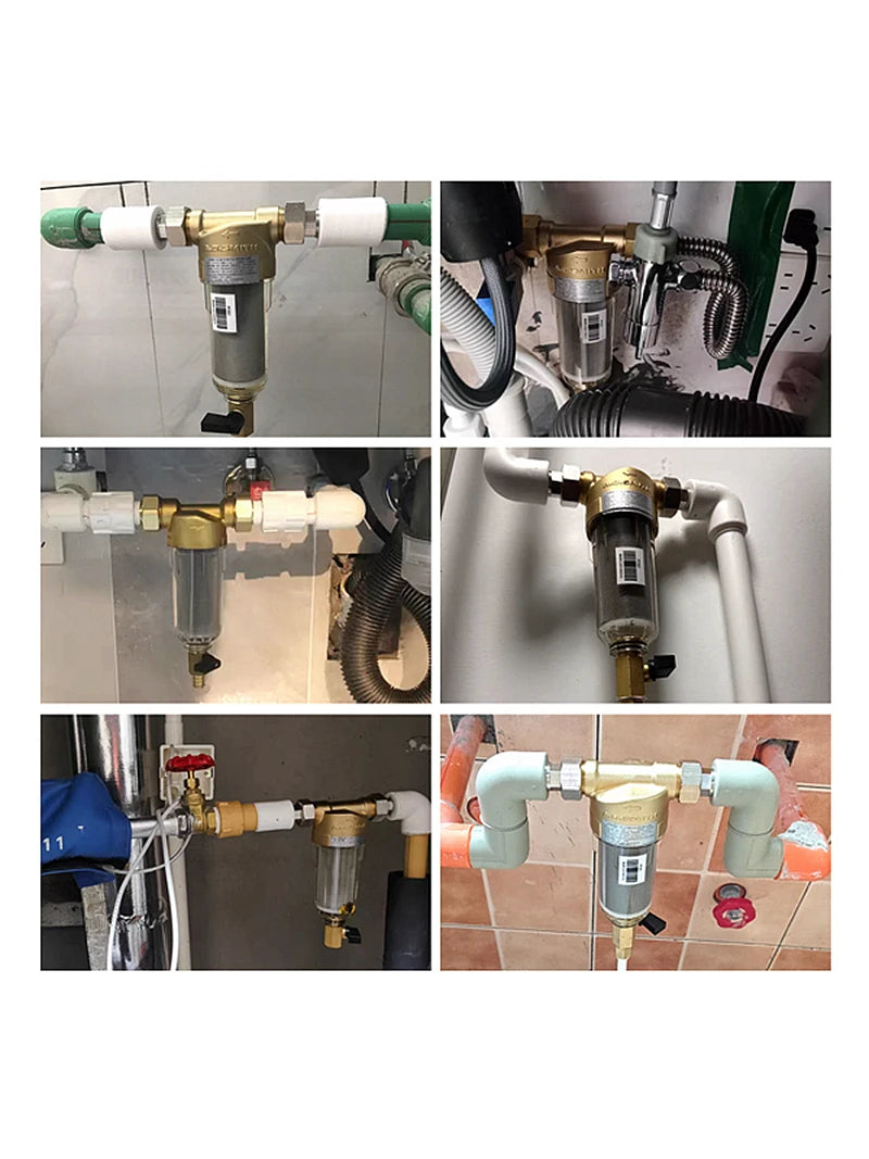 1/2" 3/4" 1" Domestic Water Stainless Steel Brass Pre-Filter House Central Water Purification Filter Home Water 40μm Filtration