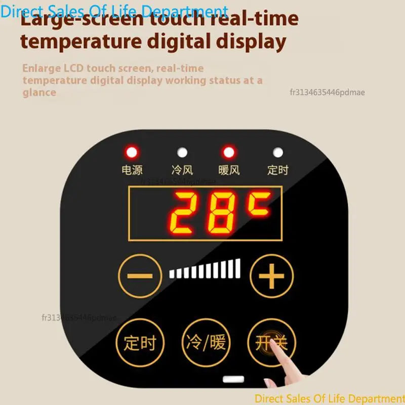 2000W Small Room Air Conditioner Cooling Fan 3 Gears Temperature Adjustable Wall Air Cooler With Remote Control Electric Heater