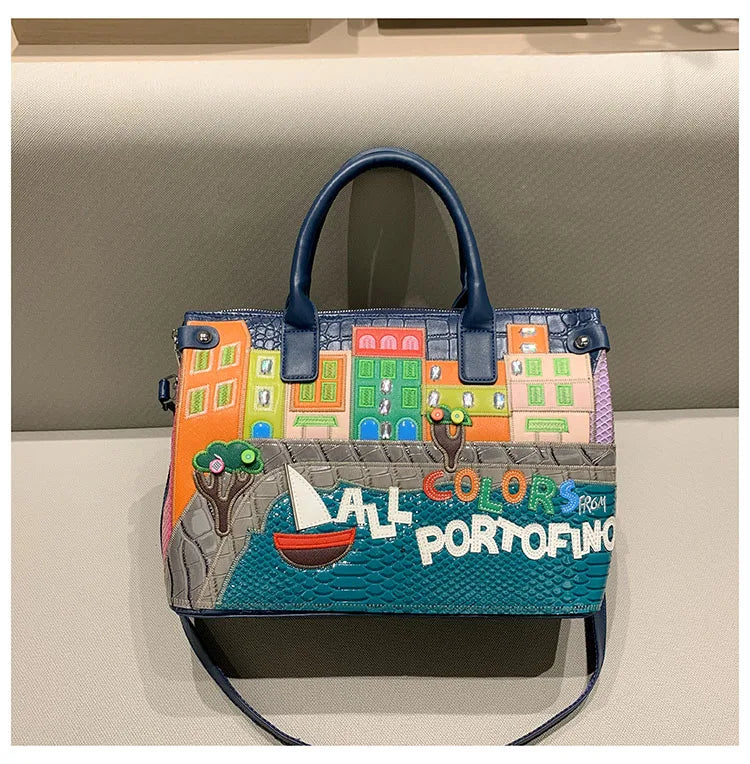 High-Quality Women’s Shoulder Bag Fashion.Features creative 3D embroidery design with a youthful, stylish look. Versatile crossbody bag perfect for everyday wear.