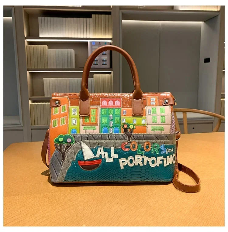 High-Quality Women’s Shoulder Bag Fashion.Features creative 3D embroidery design with a youthful, stylish look. Versatile crossbody bag perfect for everyday wear.