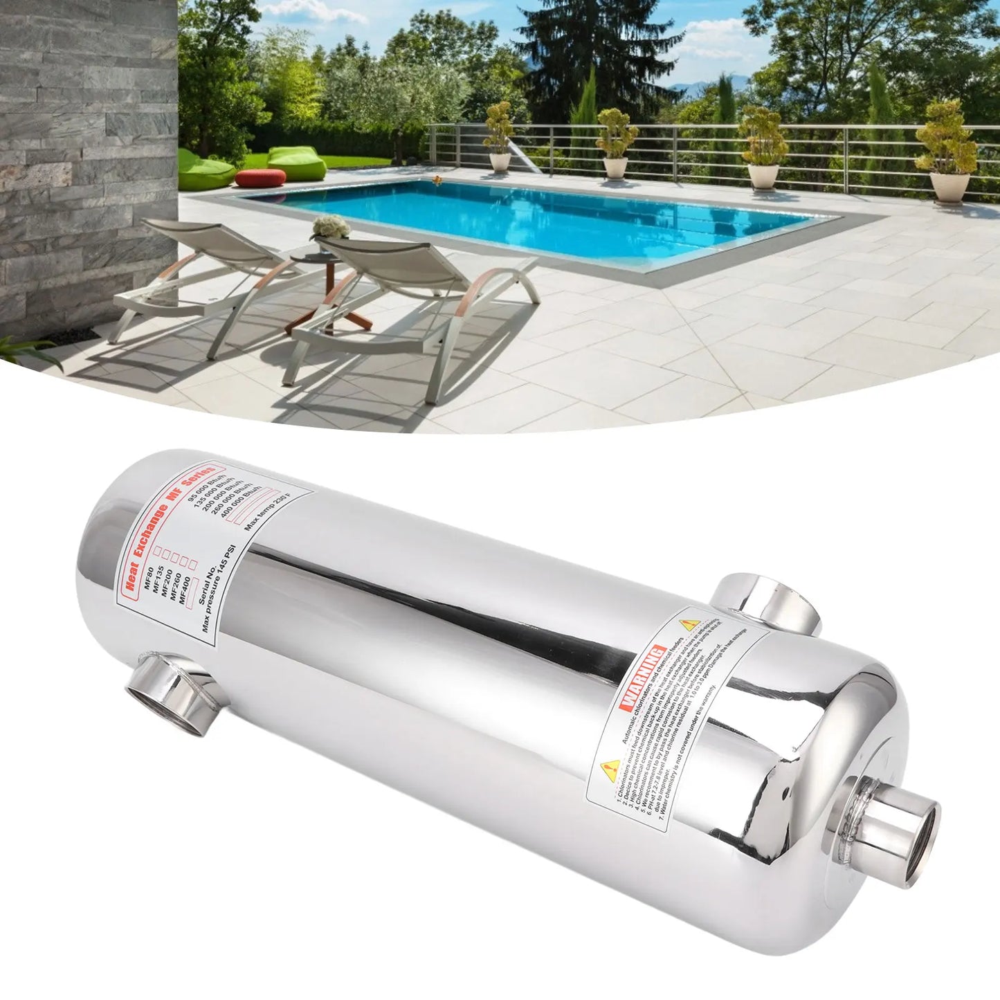 60KW Swimming Pool Heat Exchanger SPA Thermostat Heater Pool Circulating Heating Equipment Pool Heat Exchange Equipment