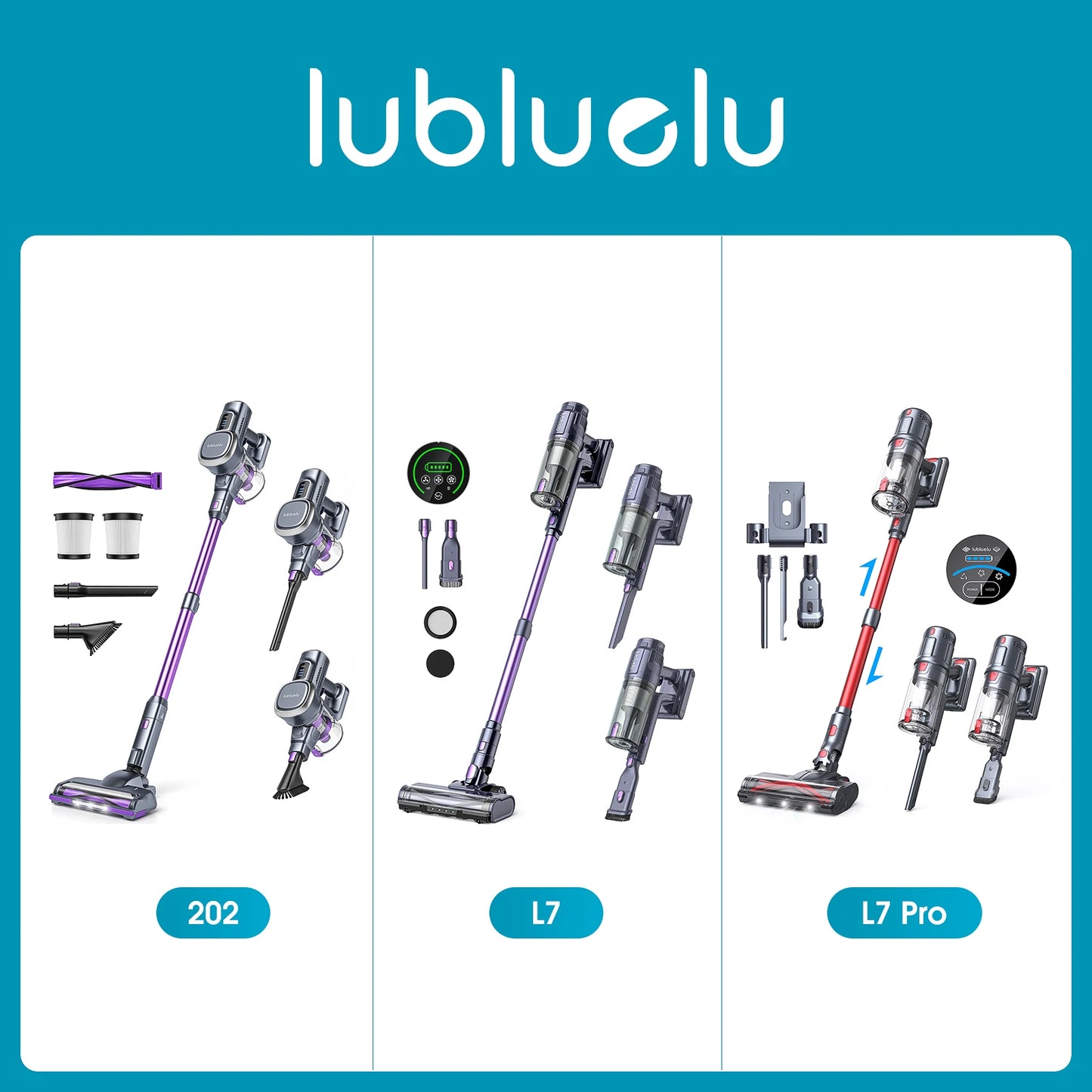 Free-Standing Vacuum Cleaner 27KPa, Lubluelu 202 Powerful Lightweight Cordless 6 In 1 Stick Vacuum Cleaner For Carpet Floor Pet