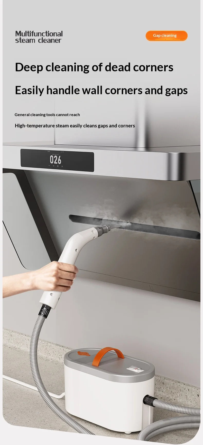 New Handheld High Temperature Steam Cleaner Kitchen Hood Cleaner for Deep Cleaning and Sanitising Electric Steam Cleaner