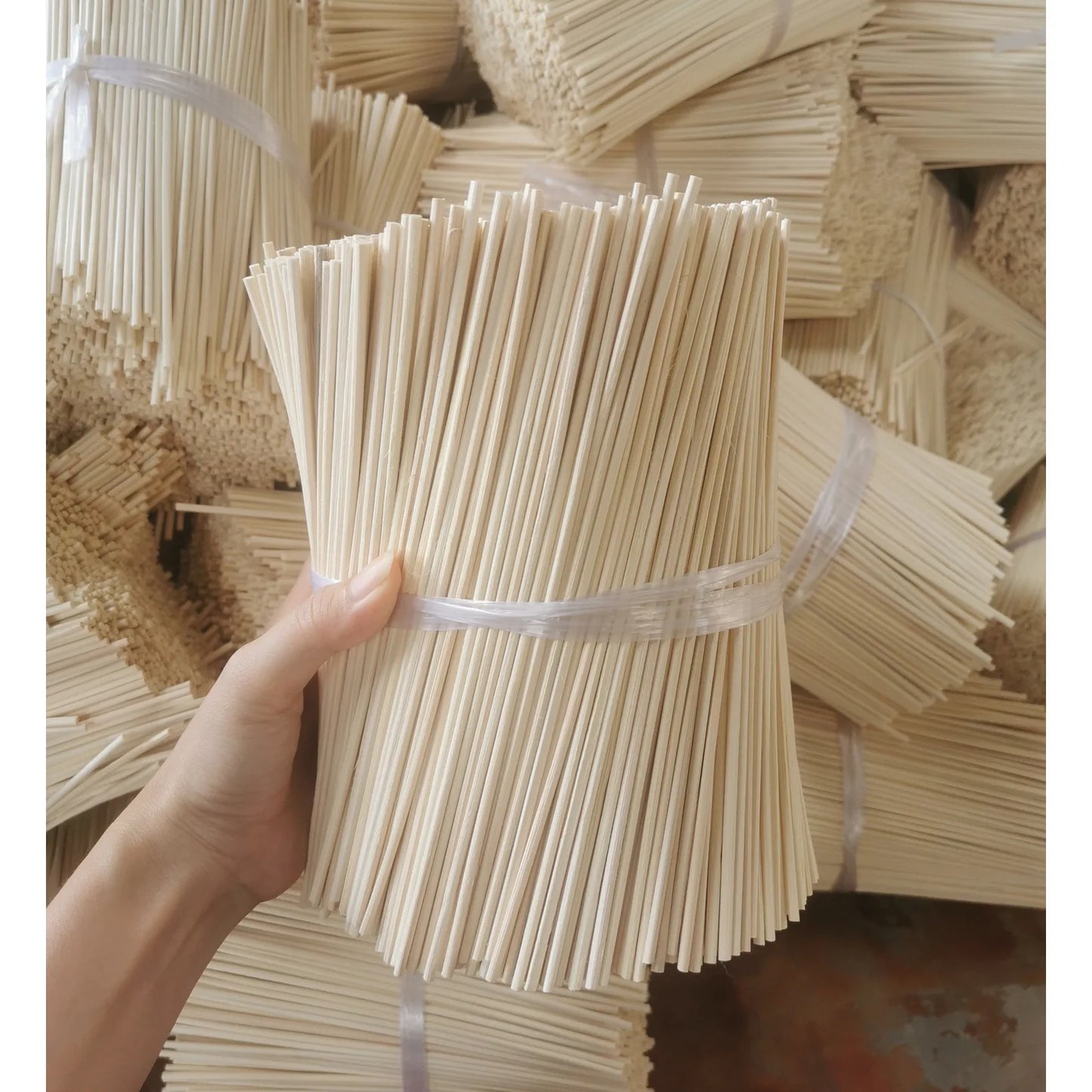 1000PCs Aroma Rattan Sticks Reed Diffuser Wood Color Eco-Friendly Home Fragrance Absorbing Stick Dia3/4/5 Length 40/30/25/22cm