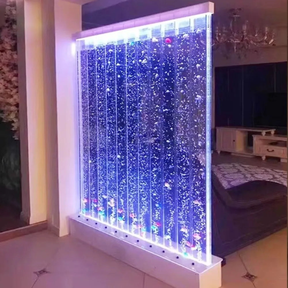 Modern Custom Home Decoration LED Water Bubble Wall 16 Color Acrylic Panel Wall Partition Room Divider Design Waterfall Fountain