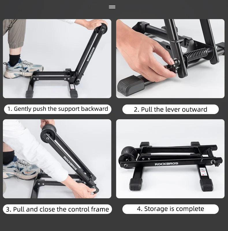 ROCKBROS Bike Parking Stand Indoor Floor Stable Support Bicycle Parking Stand Road MTB Bike Support Holder Rack Bike Accessories