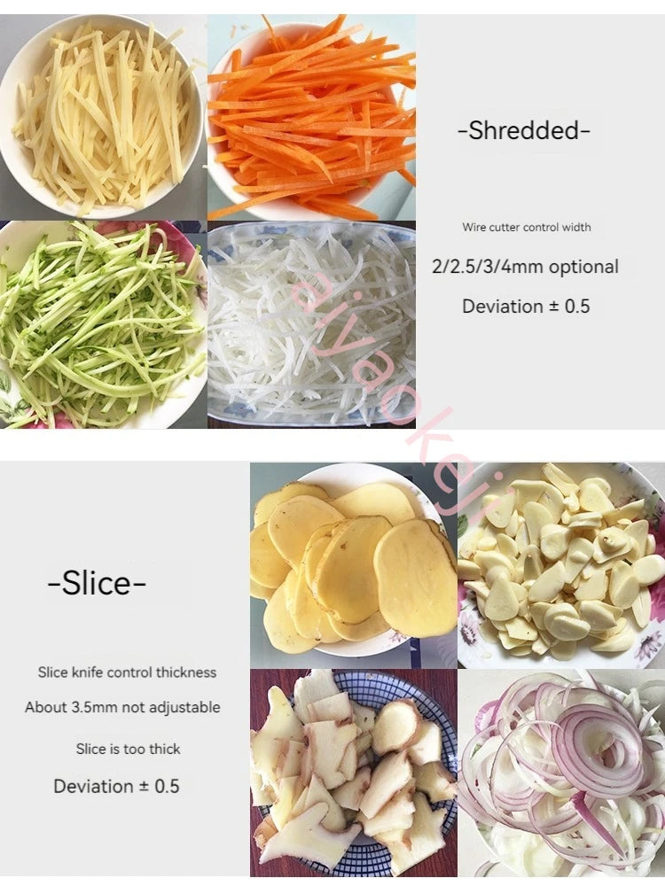 Multifunctional Vegetable Cutting Machine Commercial Potato Cucumber Carrot Slicer Electric Potato Shredder