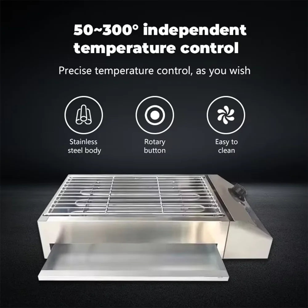 Commercial and household electric barbecue stove, smokeless barbecue, energy-saving and non stick pot, multifunctional use