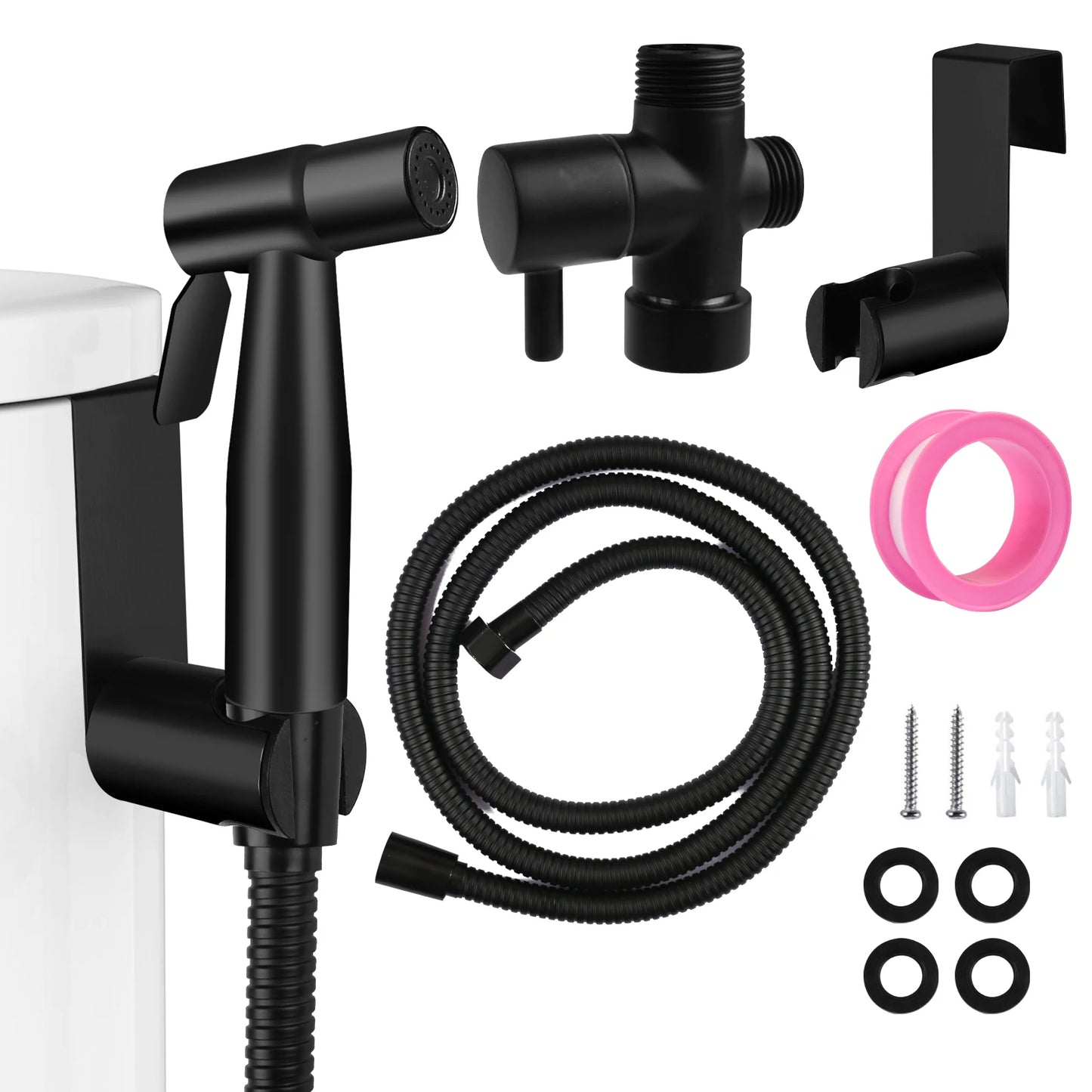 Handheld Bidet Sprayer Set 304 stainless steel Spray Gun Shower Handheld Toilet Bidet Faucet Sprayer Shower Nozzle Self Cleaning
