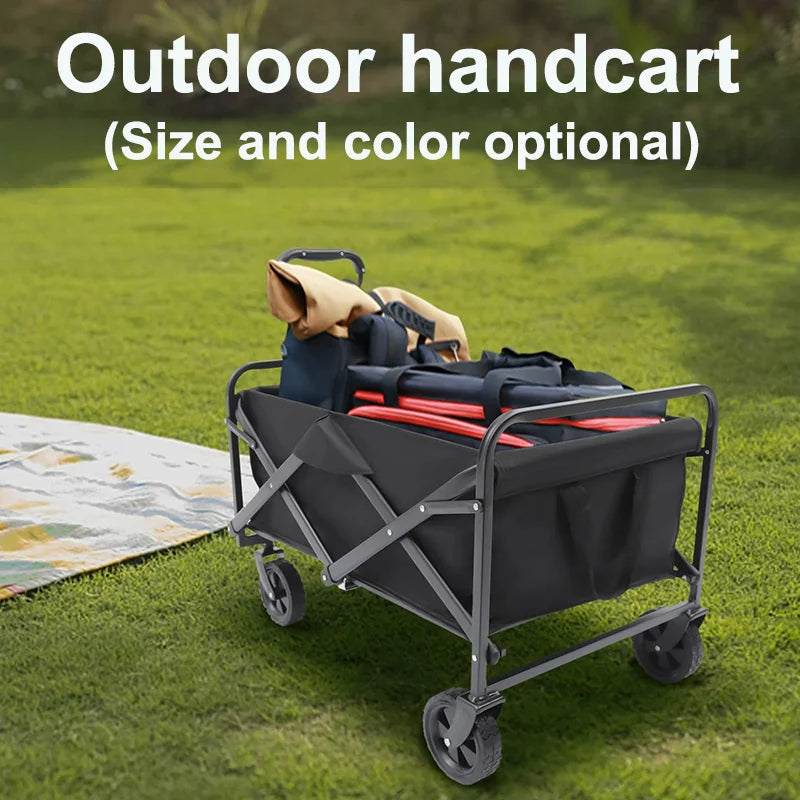 Foldable Garden Trolley Handcart Cart Tool Transport With 4 Wheels For Camping Beach Garden Shopping Outputs Load 80-150 kg Size