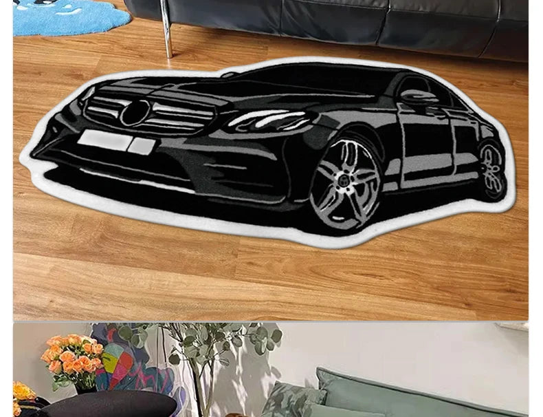 Bedroom Carpet Boys Room Decoration Rug Car Shape Floor Mat Car Lover Gifts for Boy Home Decor Bedside Mats Soft Fluff Shaggy