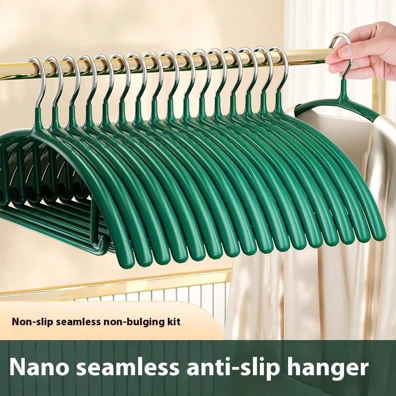 5pcs Nano seamless anti slip clothes hanger stand hanger non marking storage, thick clothing support, anti slip stainless steel